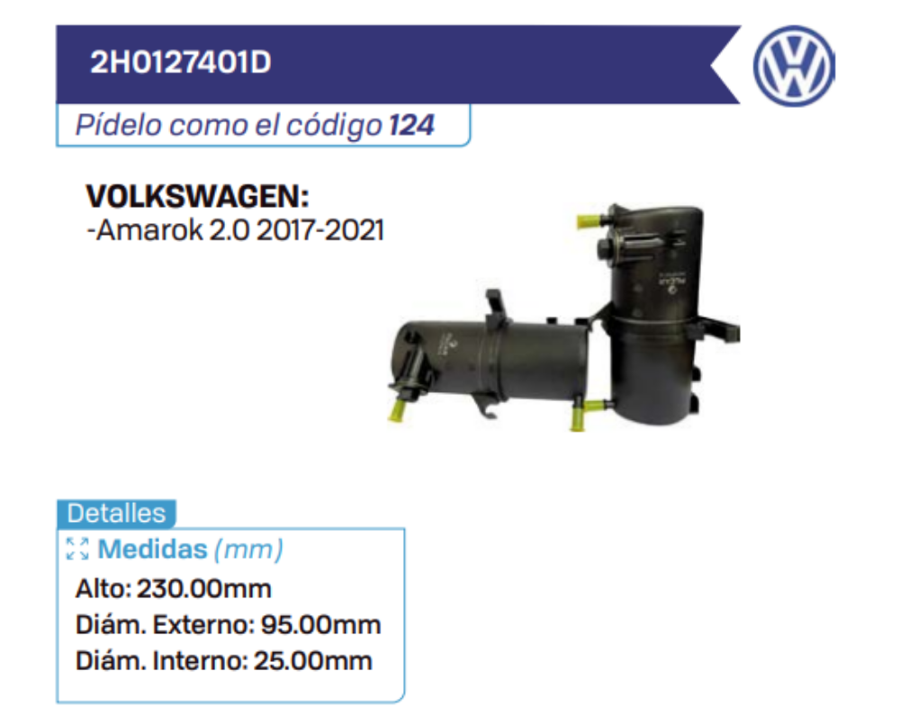 2H0127401D Filtros de petróleo VOLKSWAGEN