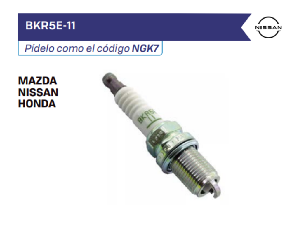 BKR5E-11 Bujías NGK MAZDA - NISSAN - HONDA