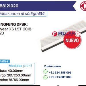 B8121020 Filtro de aire Dongfeng DFSK